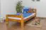 Kinderbett / Jugendbett Kiefer Vollholz massiv Eichefarben A6, inkl. Lattenrost - Abmessung 90 x 200 cm