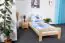 Kinderbett / Jugendbett Kiefer Vollholz massiv natur A6, inkl. Lattenrost - Abmessung 90 x 200 cm
