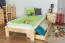 Kinderbett / Jugendbett Kiefer Vollholz massiv natur A10, inkl. Lattenrost - Abmessung 90 x 200 cm