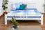 Doppelbett "Easy Premium Line" K8 inkl.1 Abdeckblende, 180 x 200 cm Buche Vollholz massiv weiß lackiert