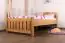 Kinderbett / Jugendbett Eiche Vollholz massiv natur Pirol 93, Liegefläche 100 x 200 cm, sehr stabile Konstruktion, modern, qualitativ hochwertig