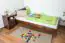 Kinderbett / Jugendbett Kiefer Vollholz massiv nussfarben A11, inkl. Lattenrost - Abmessung 90 x 200 cm