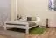 Einzelbett / Gästebett Kiefer Vollholz massiv weiß lackiert A6, inkl. Lattenrost - Abmessung 140 x 200 cm