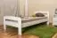 Einzelbett / Gästebett Kiefer Vollholz massiv weiß lackiert A6, inkl. Lattenrost - Abmessung 90 x 200 cm