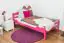 Kinderbett / Jugendbett "Easy Premium Line" K1/2n, Buche Vollholz massiv rosa lackiert - Liegefläche: 90 x 190 cm