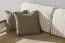 Originelles Kinderbett / Jugendbett Hermann 01 inkl. Lattenrost und beige Kissen, Liegefläche 90 x 200 cm, Weiß gebleicht / Nussfarben, massiv, robust