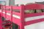 Hochbett 90 x 190 cm für Erwachsene, "Easy Premium Line" K22/n, Buche Massivholz rosa lackiert, teilbar