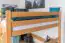 Hochbett 160 x 190 cm "Easy Premium Line" K23/n, Buche Massivholz Natur lackiert, teilbar