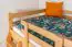 Etagenbett / Stockbett 120 x 200 cm für Kinder "Easy Premium Line" K24/n, Kopf- und Fußteil gerade, Buche Massivholz Natur lackiert, teilbar