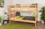 Etagenbett 120 x 200 cm für Erwachsene "Easy Premium Line" K24/n, Kopf- und Fußteil gerade, Buche Massivholz Natur lackiert, teilbar