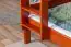 Etagenbett / Stockbett 120 x 200 cm "Easy Premium Line" K24/n, Kopf- und Fußteil gerade, Buche Massivholz Kirschfarben lackiert, teilbar