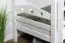 Weißes Hochbett mit Rutsche 80 x 190 cm, Buche Massivholz Weiß lackiert, teilbar in zwei Einzelbetten, "Easy Premium Line" K27/n