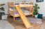 Großes Stockbett mit Rutsche 160 x 200 cm, Buche Massivholz Natur lackiert, teilbar in zwei Einzelbetten, "Easy Premium Line" K32/n