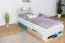 Kinderbett / Jugendbett Aalst 28, Farbe: Eiche / Weiß / Blau - Liegefläche: 90 x 200 cm