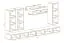 Elegante Wohnwand Hompland 54, Farbe: Weiß - Abmessungen: 170 x 320 x 40 cm (H x B x T), mit einer Hängevitrine