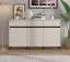 Kommode | 3 Drehtüren | 1,5 m breit | Farbe: Kaschmir | 3 Schubladen | Maße: 157 x 40 x 90 cm | Sideboard | ABS-Kanten | 6 Fächer | Beine: Schwarz