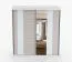 Schiebetürenschrank / Kleiderschrank mit Spiegel | 218 x 203 x 61 cm | Grau-Weiß / Weiß | Gorski 33 | 2 Türen | 6 Fächer | viel Stauraum | eckig