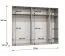 Drehtürenschrank Korab 37, Farbe: Weiß, fünf Türen, Kleiderschrank, Soft-Close-Funktion, drei Fächer, 2,5 Meter breit, Griffe: Kaschmir, drei Kleiderstangen
