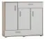 Kommode Kavieng 02, Farbe: Eiche / Weiß - Abmessungen: 110 x 125 x 40 cm (H x B x T)