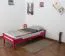 Niedriges Bett für Kinderzimmer / Jugendzimmer "Easy Premium Line" K1/1n, massives Buchenholz, Rosa lackiert, Liegefläche 90 x 200 cm