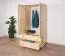 Kleiderschrank Massivholz natur 010 - Abmessung 190 x 80 x 60 cm (H x B x T)