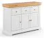 Kommode Bresle 10, Kiefer massiv, Farbe: Weiß / Natur - Abmessungen: 92 x 132 x 41 cm (H x B x T)