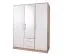 Drehtürenschrank / Kleiderschrank Hannut 12, Farbe: Weiß / Eiche - Abmessungen: 190 x 150 x 56 cm (H x B x T)