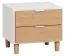 Nachtkommode Arbolita 42, Farbe: Weiß / Eiche - Abmessungen: 40 x 45 x 40 cm (H x B x T)