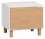 Nachtkommode Arbolita 43, Farbe: Weiß / Eiche - Abmessungen: 40 x 45 x 40 cm (H x B x T)
