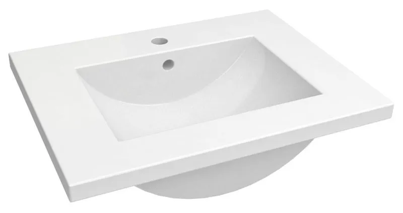 Bad - Waschbecken Bokaro 01, Farbe: Weiß – 18 x 62 x 47 cm (H x B x T)