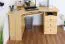 Schreibtisch Kiefer massiv Vollholz natur Junco 186 - Abmessungen: 75 x 138 x 83 cm (H x B x T)