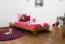 Kinderbett / Jugendbett Kiefer Vollholz massiv Eichefarben A10, inkl. Lattenrost - Abmessung 90 x 200 cm