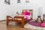 Kinderbett / Jugendbett "Easy Premium Line" K8, Buche Vollholz massiv kirschrot lackiert - Liegefläche: 90 x 190 cm
