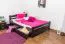 Einzelbett/ Funktionsbett "Easy Premium Line" K4, inkl. 2 Schubladen und 1 Abdeckblende, 140 x 200 cm Buche Vollholz massiv schokobraun lackiert