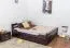 Einzelbett/ Funktionsbett "Easy Premium Line" K4, inkl. 2 Schubladen und 1 Abdeckblende, 140 x 200 cm Buche Vollholz massiv schokobraun lackiert