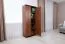 Schrank Mojokerto 23, Farbe: Walnuss / Schwarz - Abmessungen: 194 x 80 x 39 cm (H x B x T)