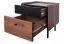 Nachtkommode Mairenke 12, Farbe: Walnuss / Schwarz matt - Abmessungen: 50 x 42 x 40 cm (H x B x T)