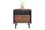 Nachtkommode Mairenke 12, Farbe: Walnuss / Schwarz matt - Abmessungen: 50 x 42 x 40 cm (H x B x T)