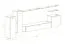 Wohnwand mit modernen Design Kongsvinger 08, Farbe: Eiche Wotan / Weiß Hochglanz - Abmessungen: 160 x 330 x 40 cm (H x B x T), mit genügend Stauraum