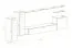 Stylische Wohnwand mit zwei Hängevitrinen Balestrand 169, Farbe: Grau / Schwarz - Abmessungen: 160 x 330 x 40 cm (H x B x T), mit LED-Beleuchtung
