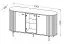 Wohnzimmer Komplett - Set E Annelin, 7-teilig, in Kaschmir, je 1 Vitrine und Kommode mit LED, 1 Couchtisch, 1 Beistelltisch, 1 Kommode mit Schubladen