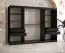 Außergewöhnlicher Kleiderschrank mit einer Spiegeltür Finsteraarhorn 18, Farbe: Schwarz matt - Abmessungen: 200 x 250 x 62 cm (H x B x T), mit 10 Fächern und zwei Kleiderstangen