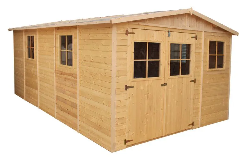 Gartenhaus Köln aus vorgefertigten Elementen mit Satteldach - L: 493 cm x B: 303 cm - inkl. Dachpappe