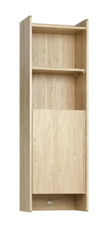 Hängeschrank | Farbe: Eiche | eine Drehtür | 4 Fächer | Soft-Close-Funktion | Maße: 44 x 30 x 140 cm | 1 Haken | ABS-Kanten | schlichtes Design