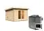 Saunahaus "Anni 1" SET A inkl. Boden mit Ofen BIO 9 kW, Farbe: Natur - 309 x 309 cm (B x T), Grundfläche: 9,3 m²