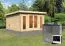 Saunahaus "Anni 3" SET B mit Ofen 9 kW, Farbe: Natur - 369 x 369 cm (B x T), Grundfläche: 13,32 m²