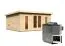 Saunahaus "Anni 4" SET B mit Ofen 9 kW, Farbe: Natur - 490 x 369 cm (B x T), Grundfläche: 18 m²