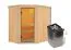 Sauna "Mika" SET mit Ofen 9 kW Edelstahl - 151 x 196 x 198 cm (B x T x H)