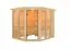Sauna "Alvara" mit bronzierter Tür und Kranz - Farbe: Natur - 245 x 210 x 202 cm (B x T x H)
