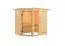 Sauna "Birger" mit bronzierter Tür und Kranz - Farbe: Natur - 224 x 160 x 191 cm (B x T x H)